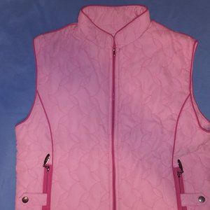 Joules Women's quilted vest Sz L Pink Equestrian riding Gilit